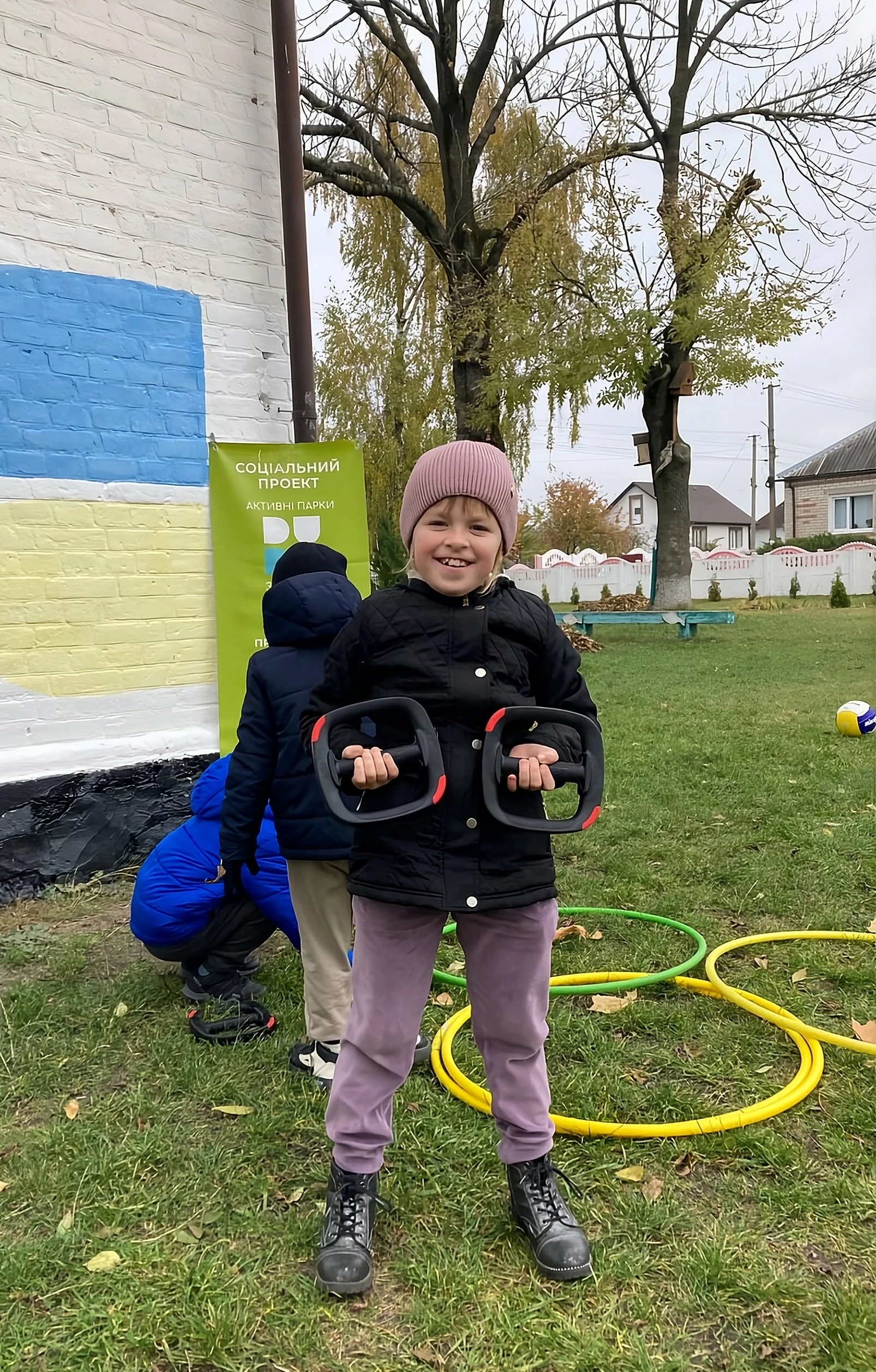 Kids playing with weights